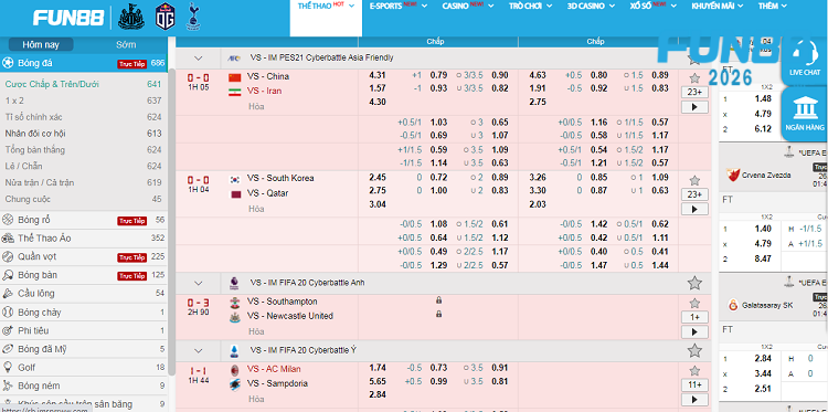 cá cược cầu lông tại Fun88