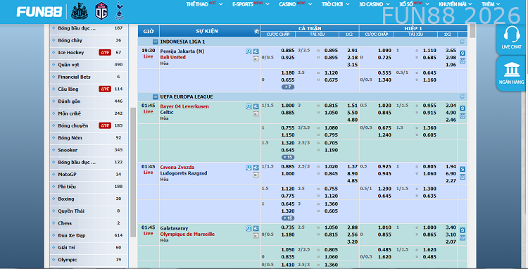 Cá cược Đua xe tại Fun88