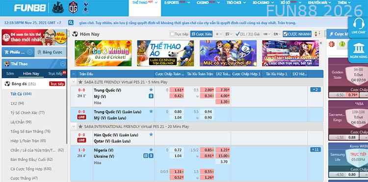 Cá cược tennis Fun88
